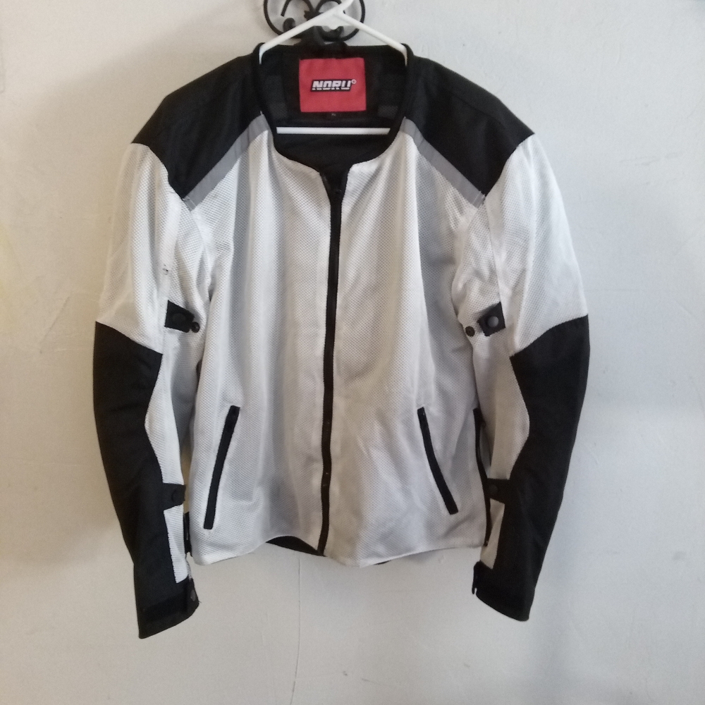 Noru Jacket Sz XL Black/White 129-783 Liner/padded Motorcycle Riding Jacket